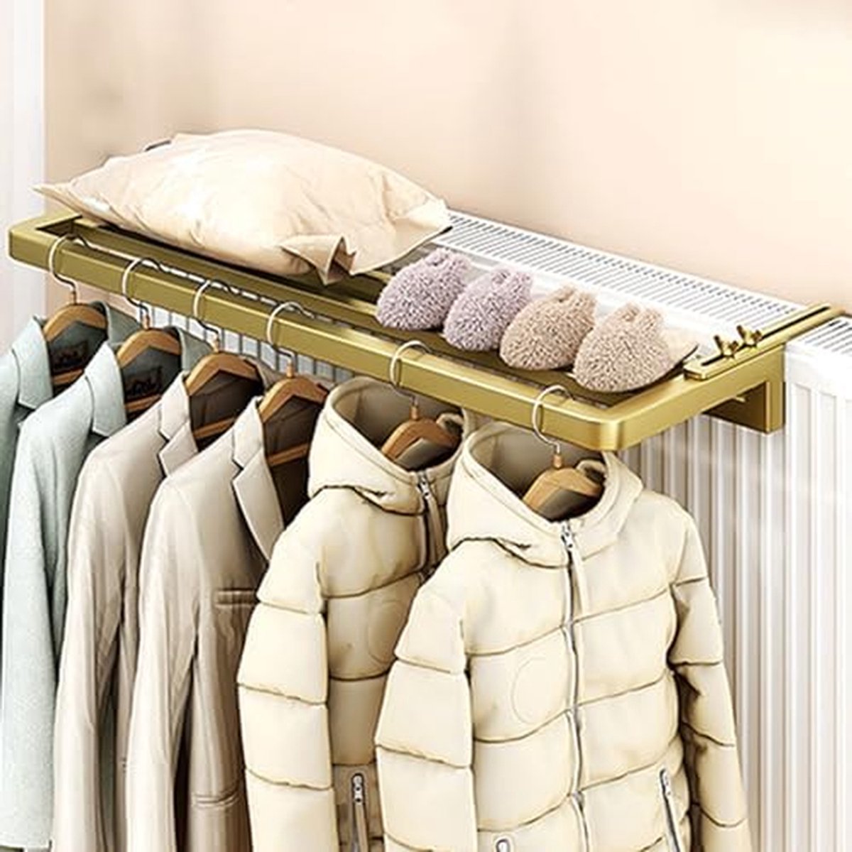 Droogrek voor radiator - Wasrek balkon - Kleding drogen - Verstelbare armen - Tot 50kg - G
