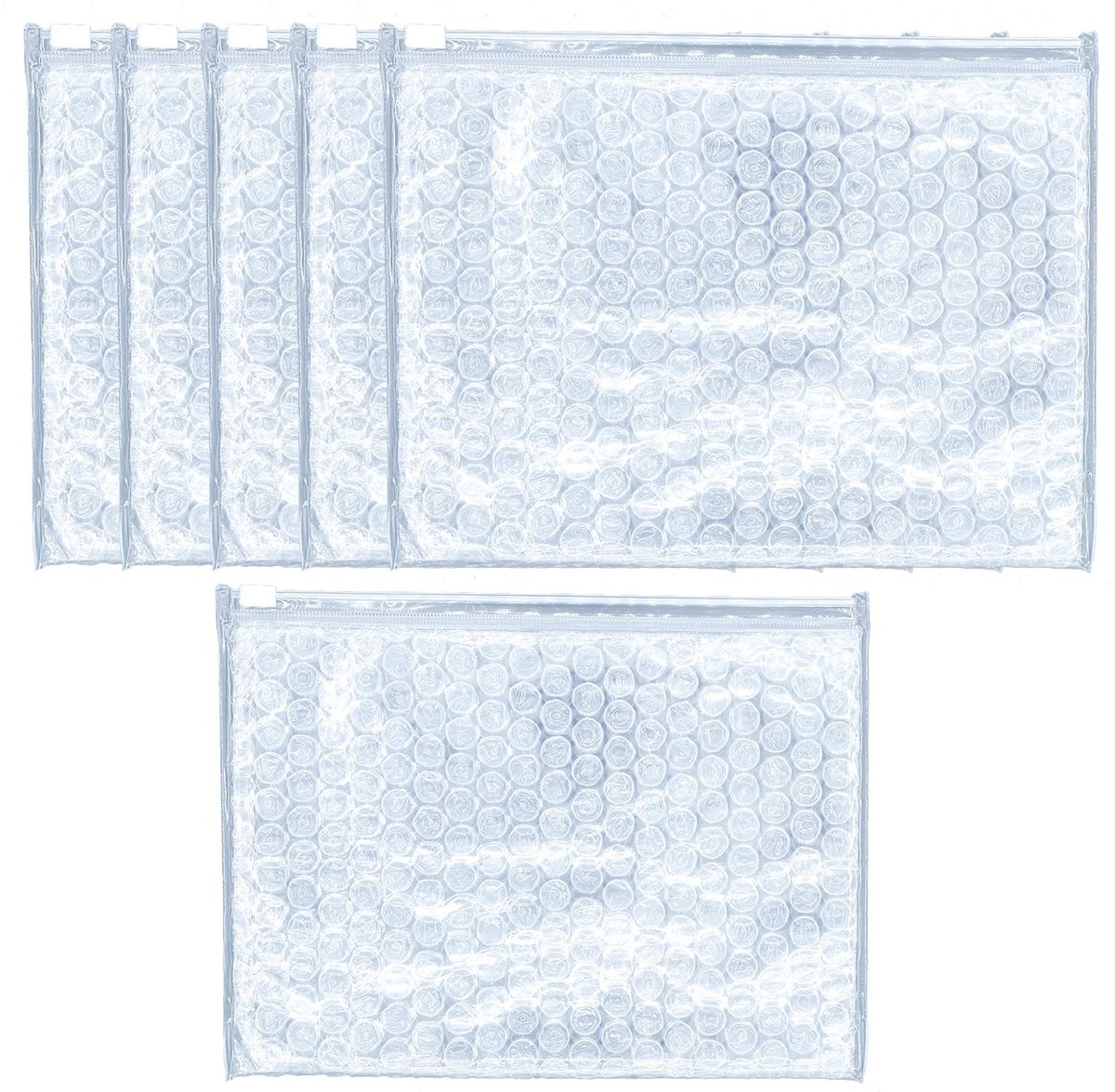 Dailygoods- Gewatteerde Enveloppen 6 Stuks - A5 - 24x16 cm - Plastic - Waterbestendig - Sterk en Duurzaam - Met Rits - Verzendzakken