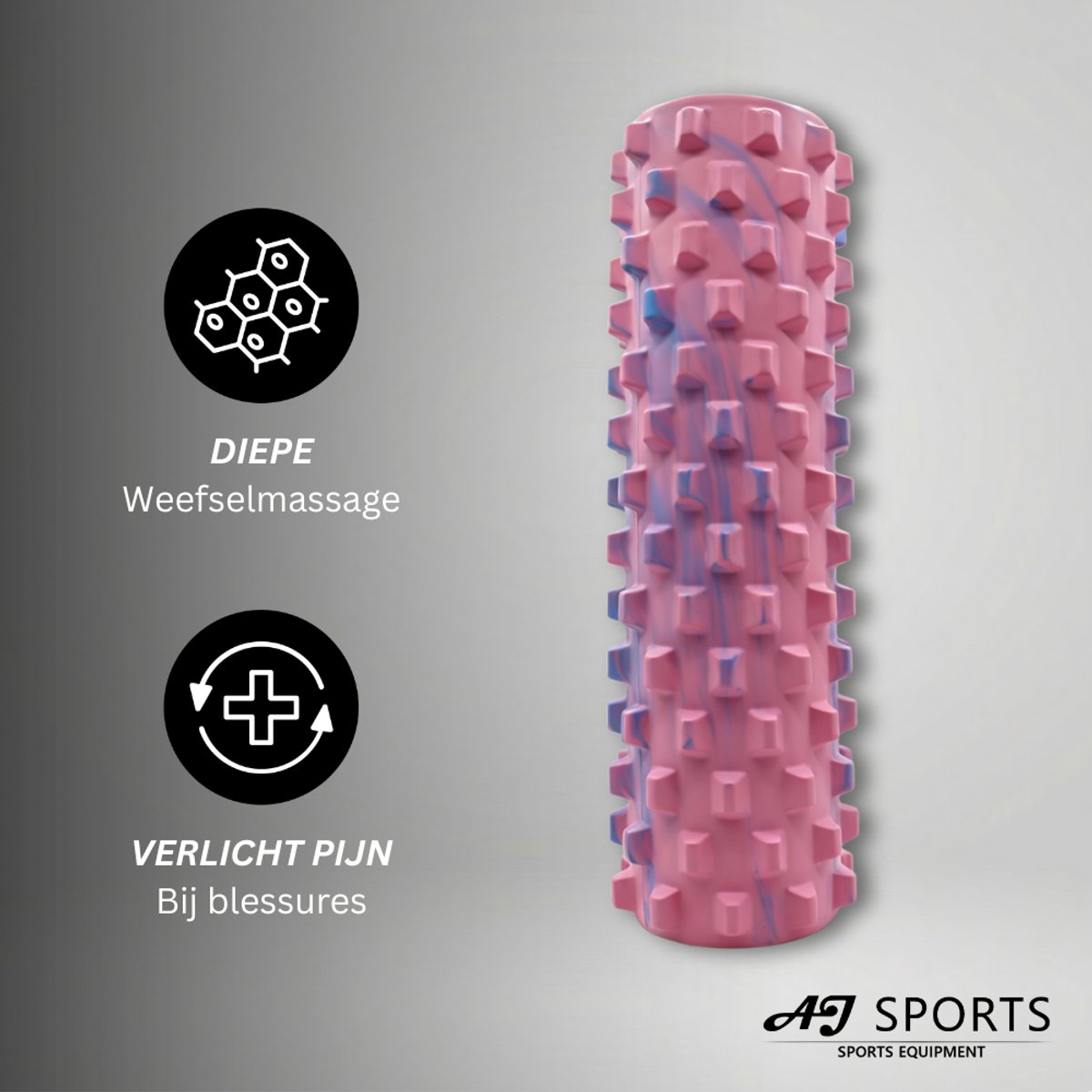 AJ-Sports Foam roller - Massage roller - 45cm - Fitness roller - Foamroller - Foamrollers - Foam - Fitness - Yoga - Roze thumbnail 3