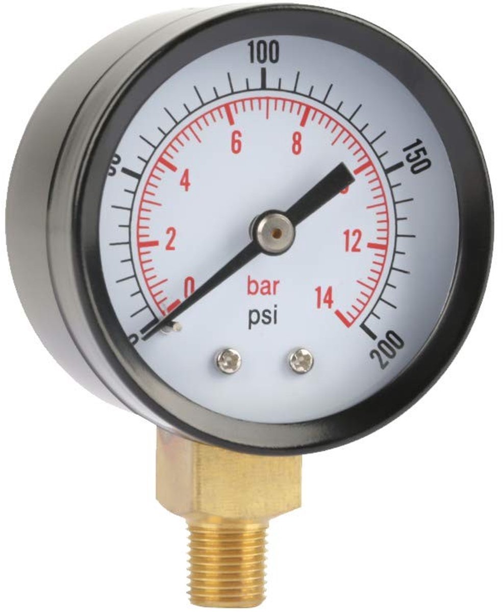 Dailygoods - Manometer Dual Scale - Drukmeter voor Lucht en Gas - Corrosiebestendig - Metaal - Watermeter - Bevestiging - Geschikt voor Air Tank