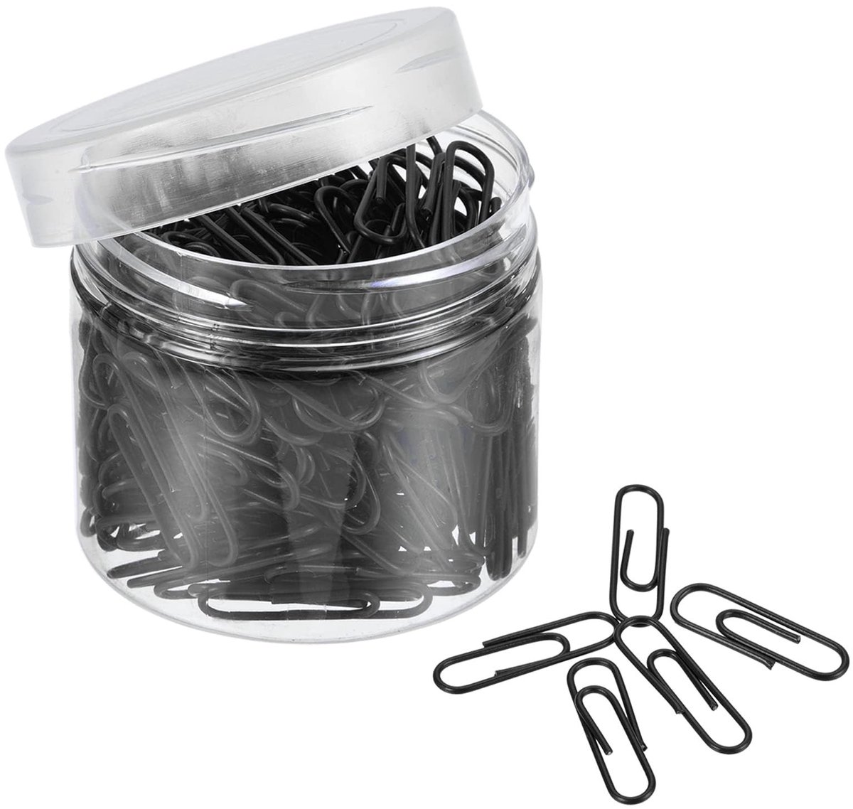 Dailygoods - TA-VIGOR 200Pcs Paper Clips Small Size, 28mm Durable and Rustproof Paper Clip, Vinyl Coated to Prevent Tearing Pages with Box for Organize Office Home, Black