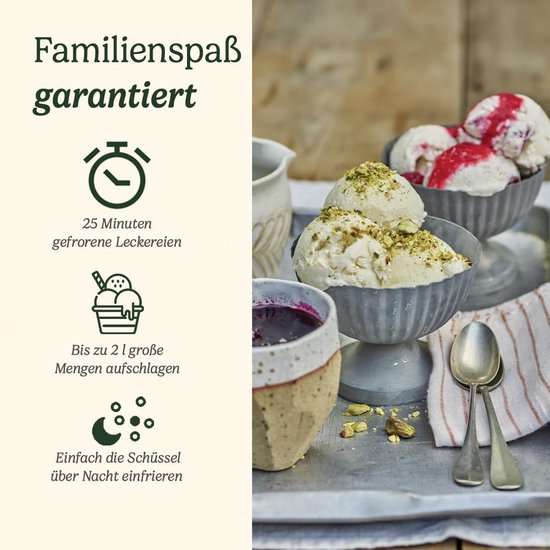 IJsmachine - Dessert maker - Zelf ijs maken - Dubbel 1.5 liter - 2 liter capaciteit - Zilver — afbeelding 3