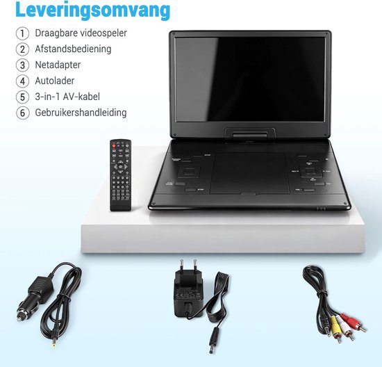Draagbare DVD Speler - Portable Monitor - Films Kijken - 15.6 Inch Draaibaar Scherm - 17.5 Inch - Zwart — afbeelding 5