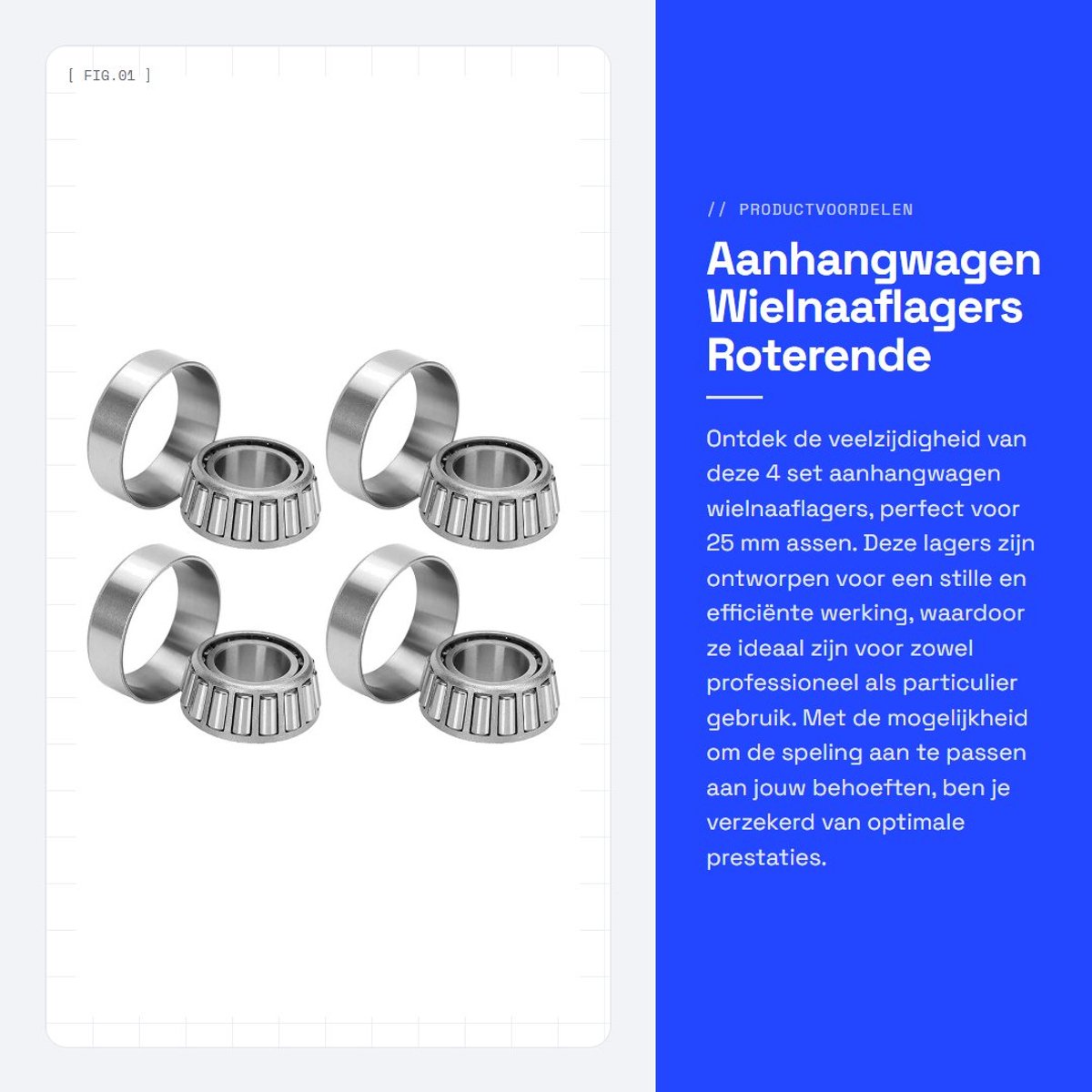 Dailygoods- Wielnaaflagers 25 mm - 32205 Lagertrekker - Roterende Hoge Snelheid - Duurzaam - Verchroomd Staal - Aanpasbare Speling - Lagers