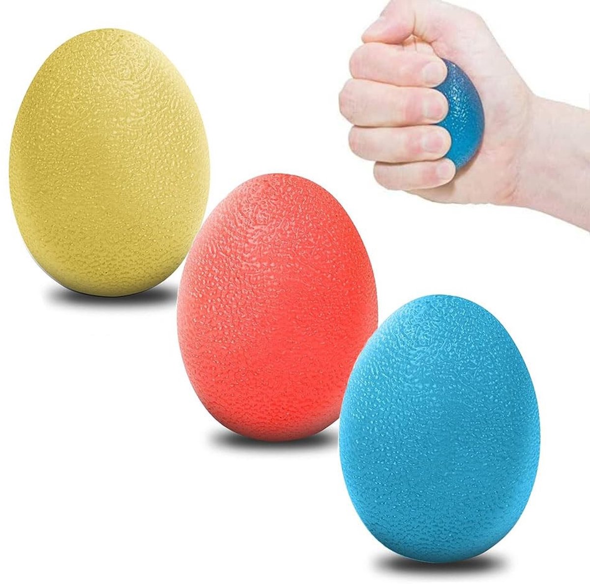 Dailygoods- Vingerballen Set 3 Stuks - Handtrainer - Vingertrainer - Drukontlasting - Versterking Hand/Vingers - Verbetering Beweeglijkheid