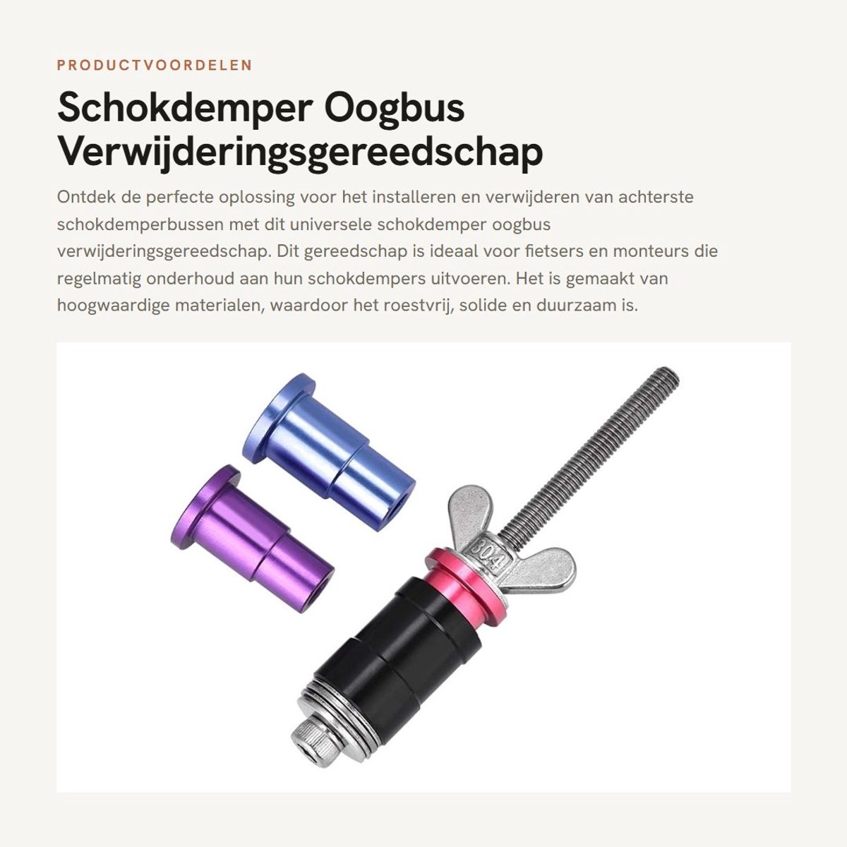 Dailygoods- Schokdemper Gereedschap - Universeel Verwijderingsgereedschap - Achterste Schokdemperbussen - Roestvrij Staal - Duurzaam - Handig in Gebruik - Schokdemper Tool