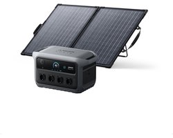 Anker SOLIX C2000 Gen 2 draagbare powerstation met 100 W zonnepaneel - 2400 W (piek 4000 W) solar generator - opgeladen in 58 min - 2048 Wh LiFePO4-batterij voor camping, stroomuitval en thuisback-up