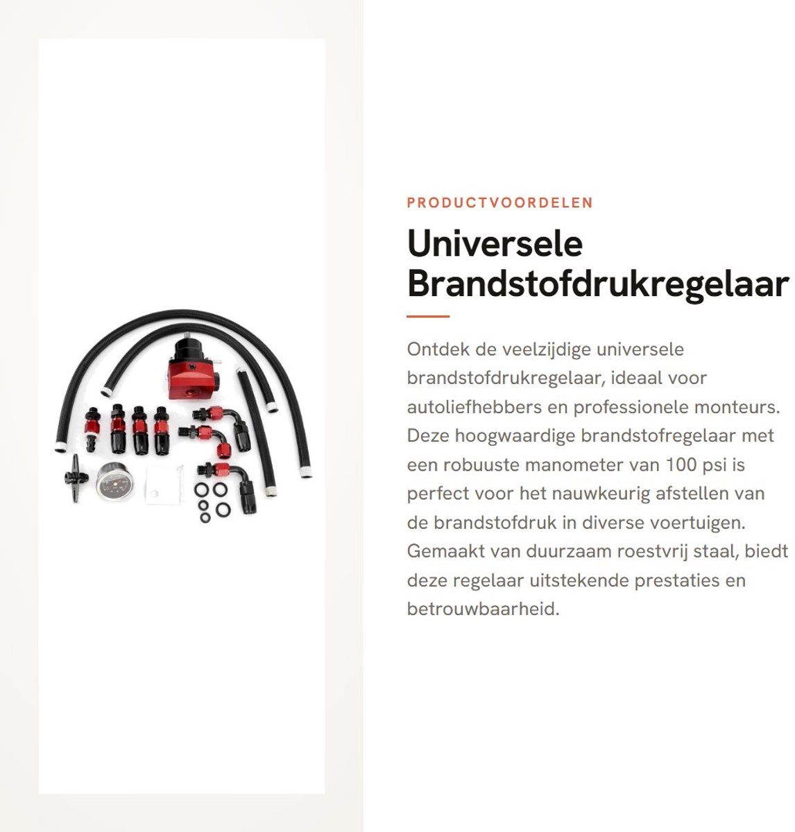Dailygoods - Universele Brandstofdrukregelaar - Brandstofmanometer Kit - Roestvrij Staal - 100 psi - Geschikt voor Auto's - Inclusief Afdichtingen