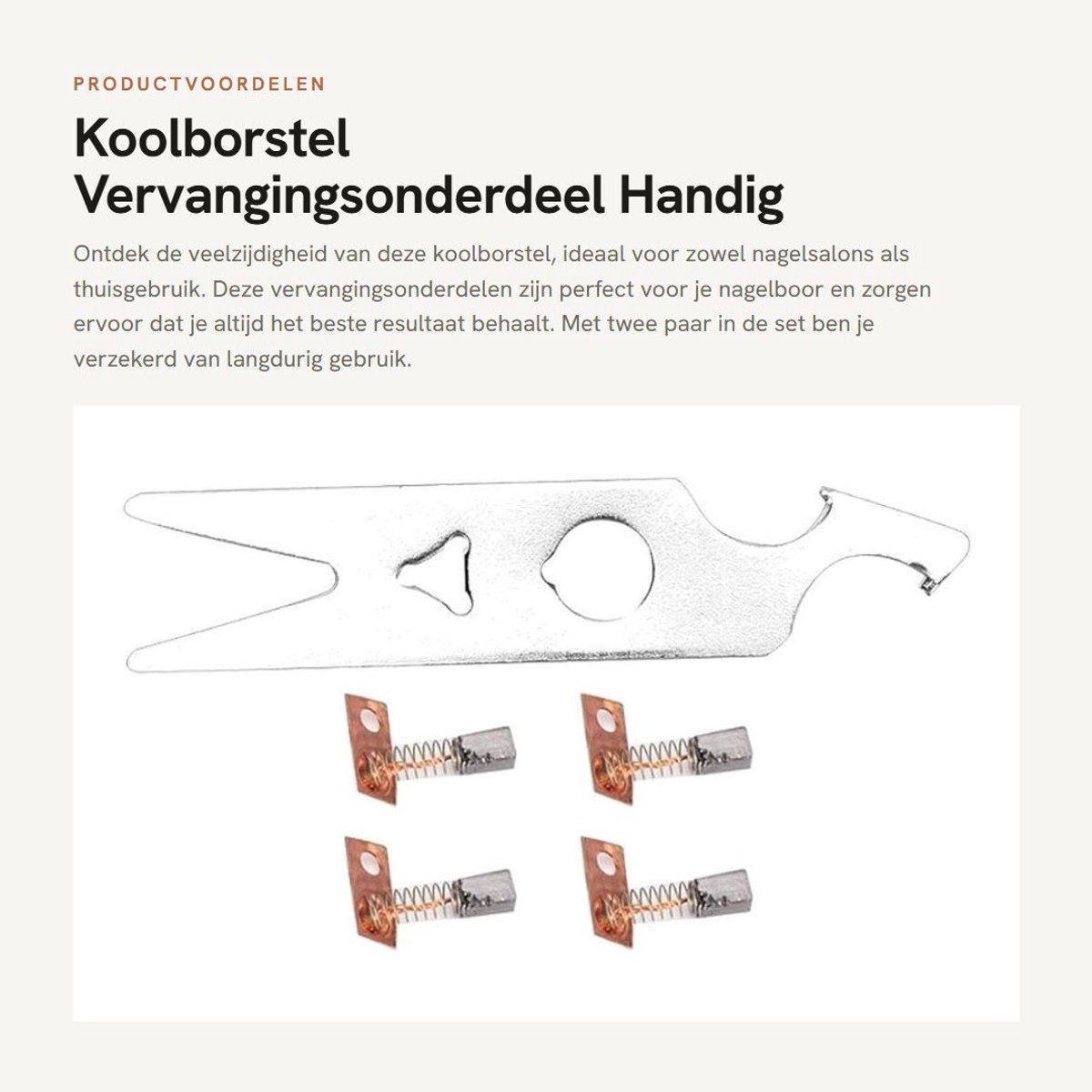 Dailygoods- Koolborstel 2 Paar - Vervangingsonderdeel - Handstuk Accessoire - Nagelsalon - Huishouden - Geschikt voor nagelborstels - Nagelboor