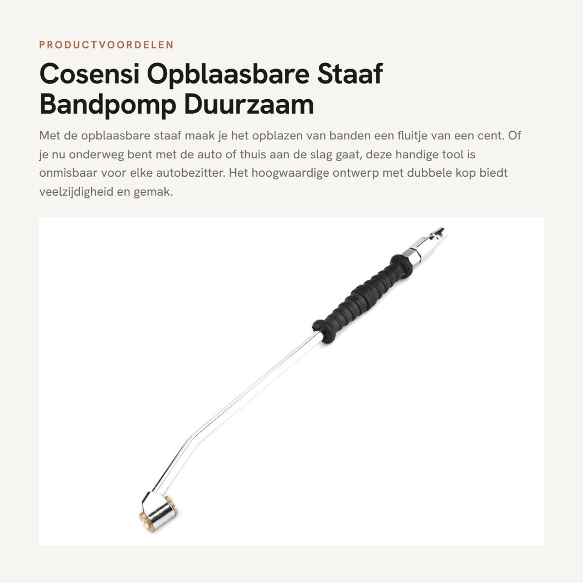 Dailygoods- Bandenpomp Hoogwaardige Zinklegering - Opblaasbare Staaf - Dubbele Kop - Lekvrij Ontwerp - Snelle Vulstang - Gebruiksvriendelijk - Luchtpomp
