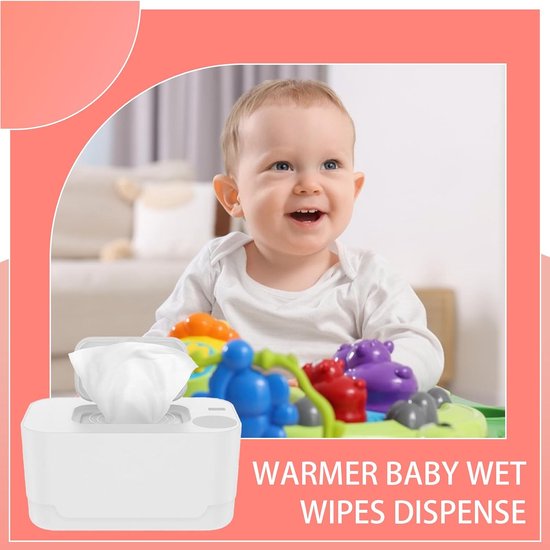 Babydoekjes warmer - Doekjes dispenser - Comfortabel verschonen - Gelijkmatige verwarming - 20x10x10 cm - Wit — afbeelding 3