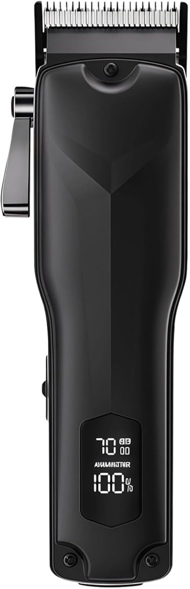 Elektrische Tondeuse - Haartrimmer Professioneel - Thuis Kappersgebruik - Oplaadbaar USB Staal - 17.5 cm - Zwart