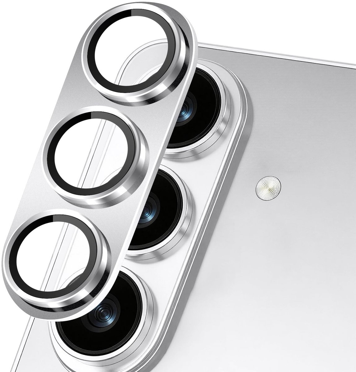 Dailygoods - Camerabescherming voor Samsung Galaxy S26/S26+ 5G, camerabescherming, 9H hardheid, pantserbescherming, glas, aluminiumlegering, lensbescherming, camerabescherming, HD-camerabescherming, zilver