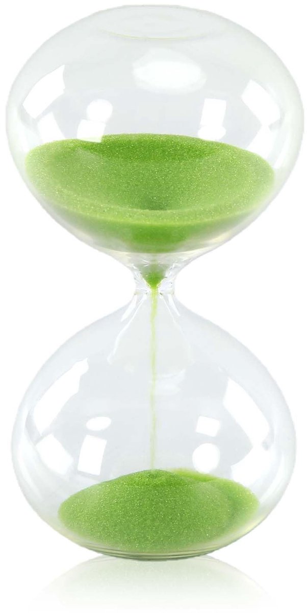 Dailygoods- Zandloper 3 Minuten - Handgemaakt Borosilicaatglas - Decoratieve Zandloper - Tijdmeting - Hoogte 11,43 cm - Duurzaam en Hittebestendig - Tijdmeter