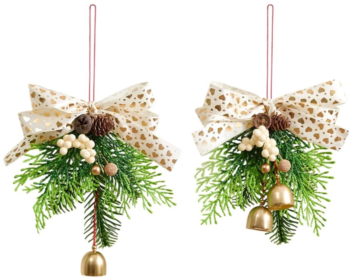 Dailygoods- Kerstboog 2 Stuks - Decoratie met Bellen/Dennenappels - Eenvoudige Installatie - Voor Kerstboom/Krans - Duurzaam Ontwerp - Geschikt voor Binnen/Buiten - Kerstdecoratie