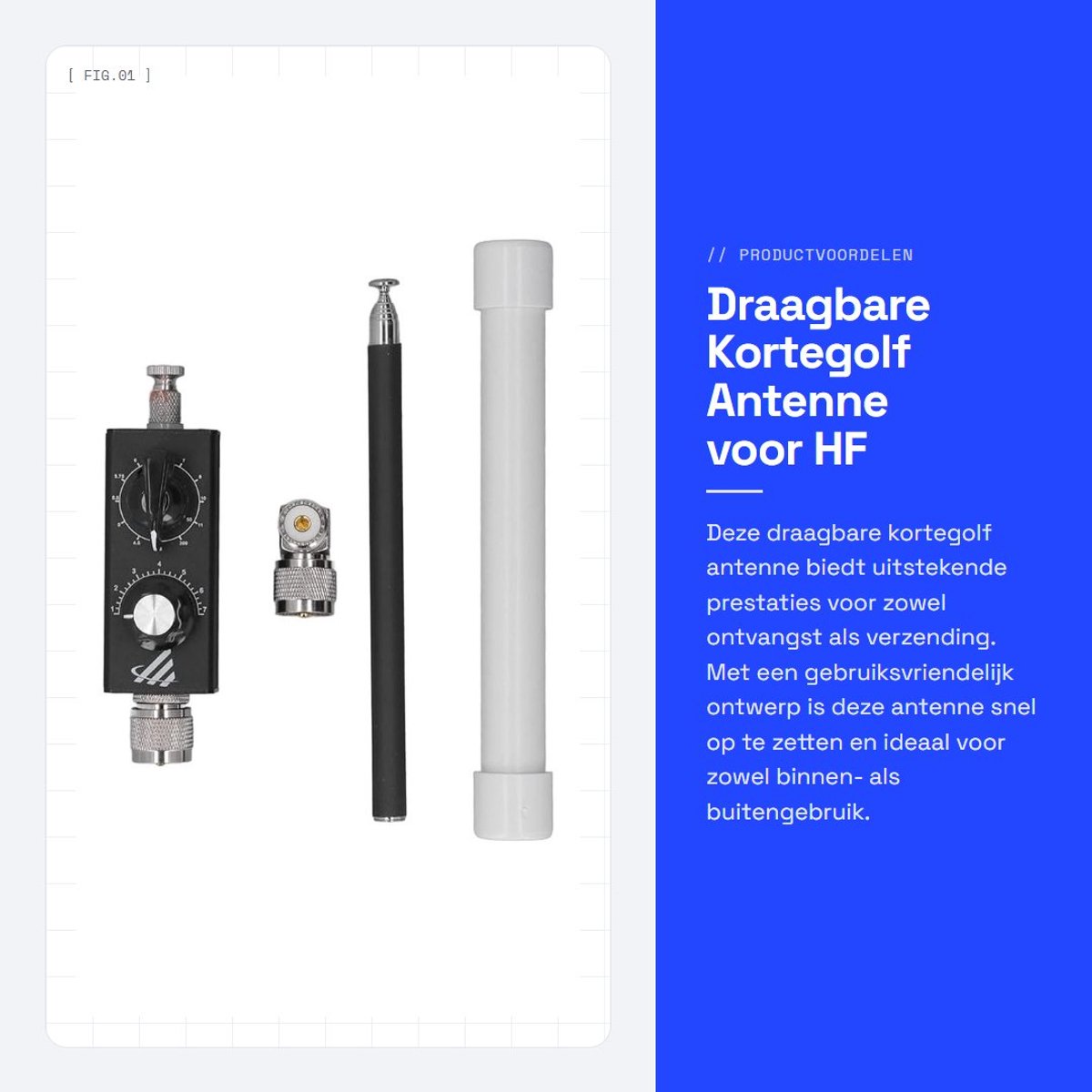 Dailygoods- Kortegolf Antenne Draagbaar - Multibandontvangst - Interferentiebestendig - Lage Staande Golf - Volledige Frequentieband - Eenvoudig op te zetten