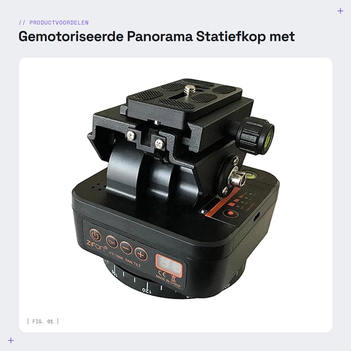 Dailygoods- Panorama-statiefkop Gemotoriseerd - Afstandsbediening - Draagbaar - Camera-accessoires - Aluminium - 1/4 Schroefgaten - Camera Statief