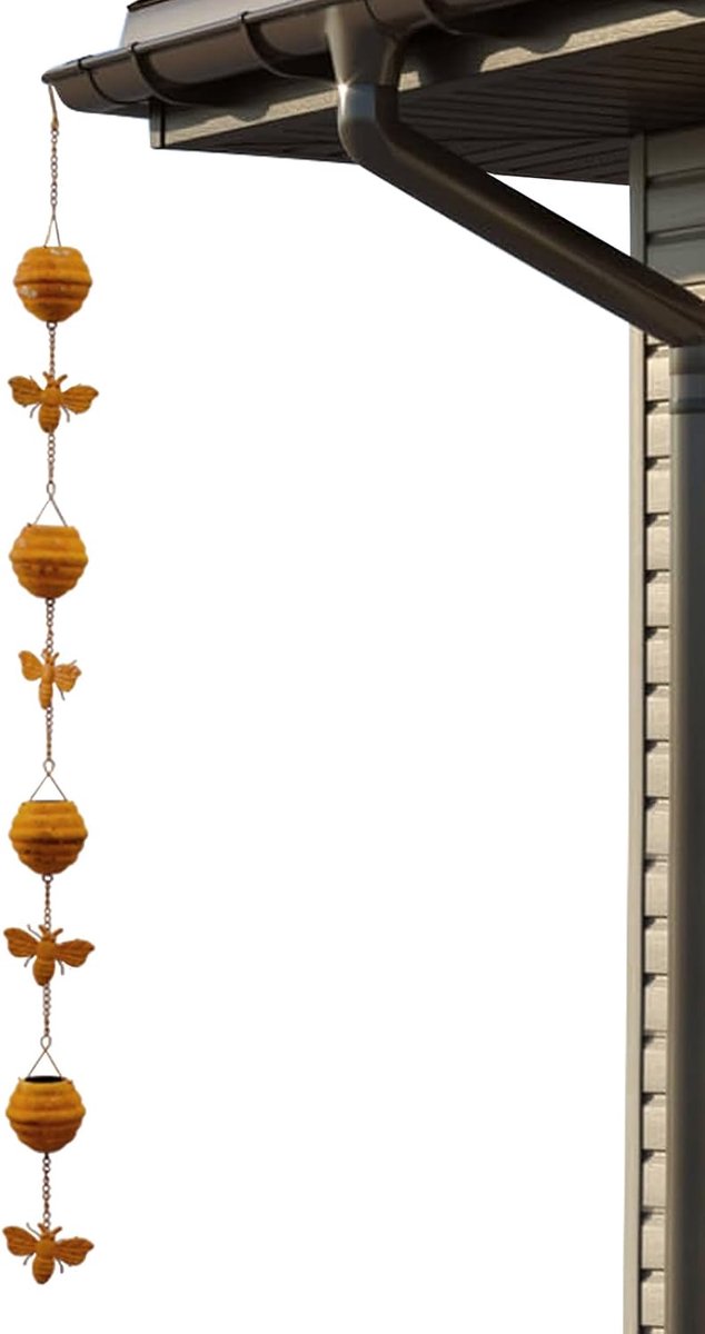 Regenketting - Wateromleider Uitloop - Dakafvoer Tuin - Geleide Waterstroom - 24.99 x 15.01 x 14 cm - Roestkleurig