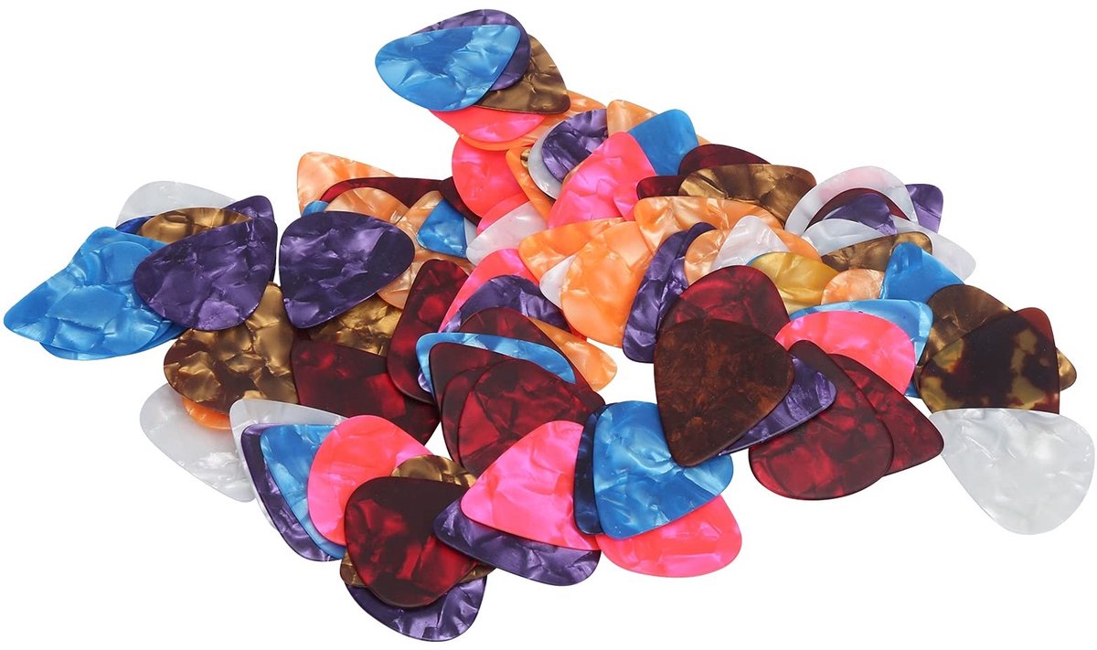 Dailygoods - Kleurrijke Plectrumset - Plectrums voor Gitaar - Lichtgewicht en Duurzaam - 100 Stuks - Muziekinstrument Benodigdheden - Geschikt voor Ak...