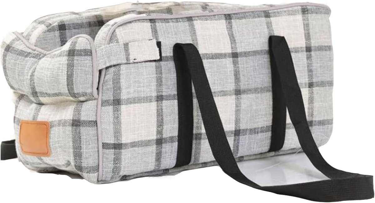 Autostoel Huisdieren - Reismand Auto - Veilig Reizen - Middenconsole Plaatsing - 49x25x21 cm - Grijs