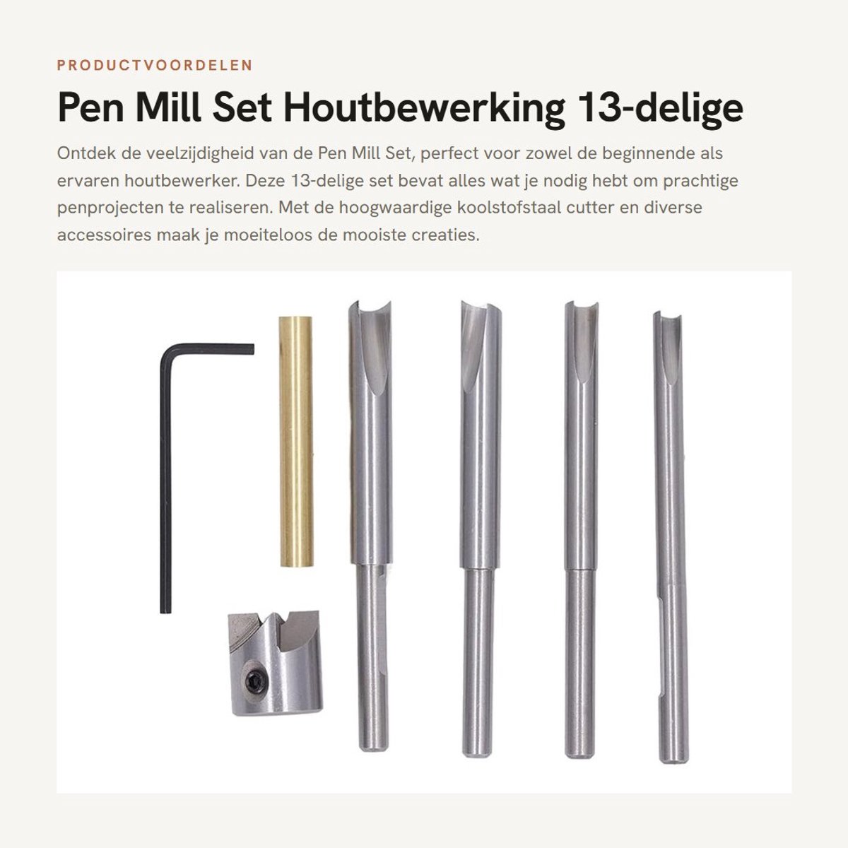 Dailygoods - Pen Mill Set - Houtbewerking - 13-delige set met snijkop - Ideaal voor hobbyisten - Inclusief opbergdoos - Geschikt voor boorkop en draai...