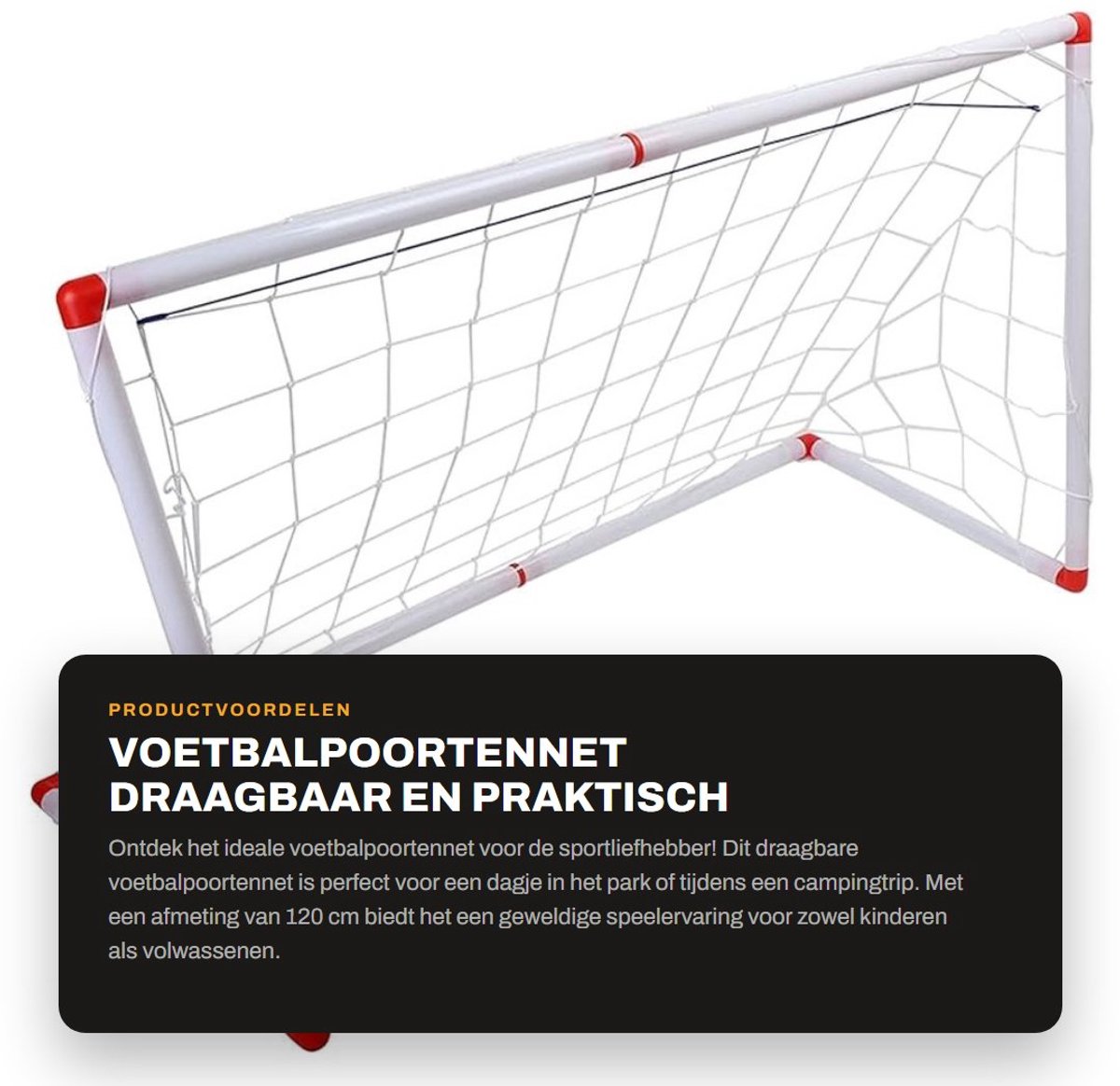 Dailygoods- Voetbalpoortennet Draagbaar - Voetbal Trainingsmateriaal - Goede Elasticiteit - Lichtgewicht - Slijtvast - Ideaal voor Kinderen - Voetbalnet