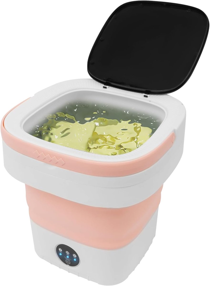 Opvouwbare Mini Wasmachine Draagbare Wasmachine Ondergoed Wassen Gesimuleerde Handwas 12 Liter Capaciteit Roze