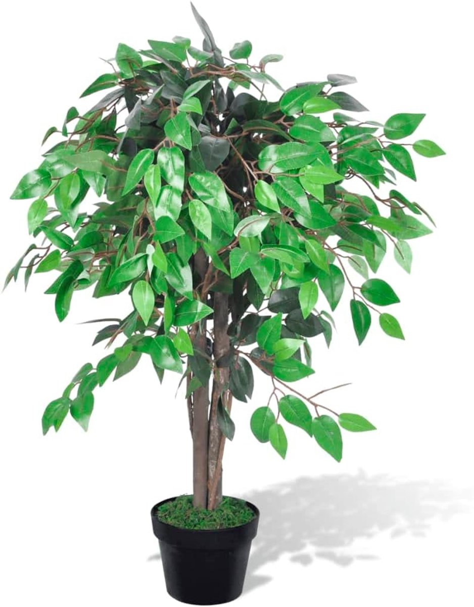 Kunstmatige Vijg - Nep Plant - Binnen Buiten - Realistische Kleur - 90 cm Hoog - Groen