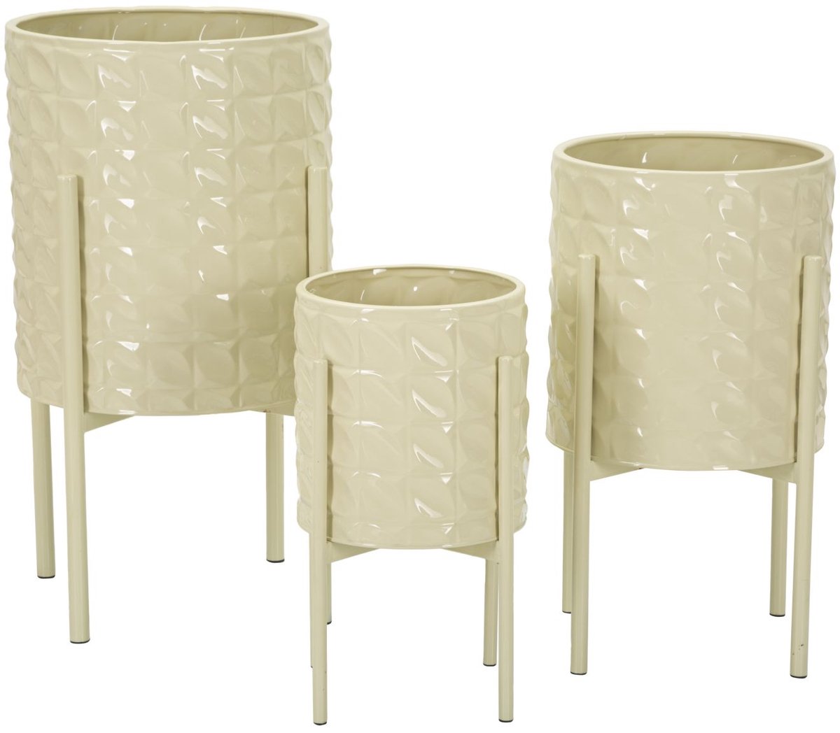 Mauro Ferretti Vaas Hgolder Betsy Set 3 Pcs Ø 36×56,5 cm Crème