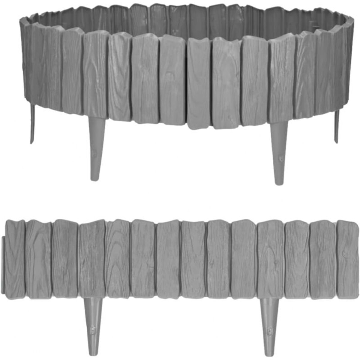 Tuinrandstrips van kunststof met steenlook – 20 stuks per verpakking – 24x10 cm – Weerbestendig – Geschikt voor een mooie afwerking van uw tuinrand