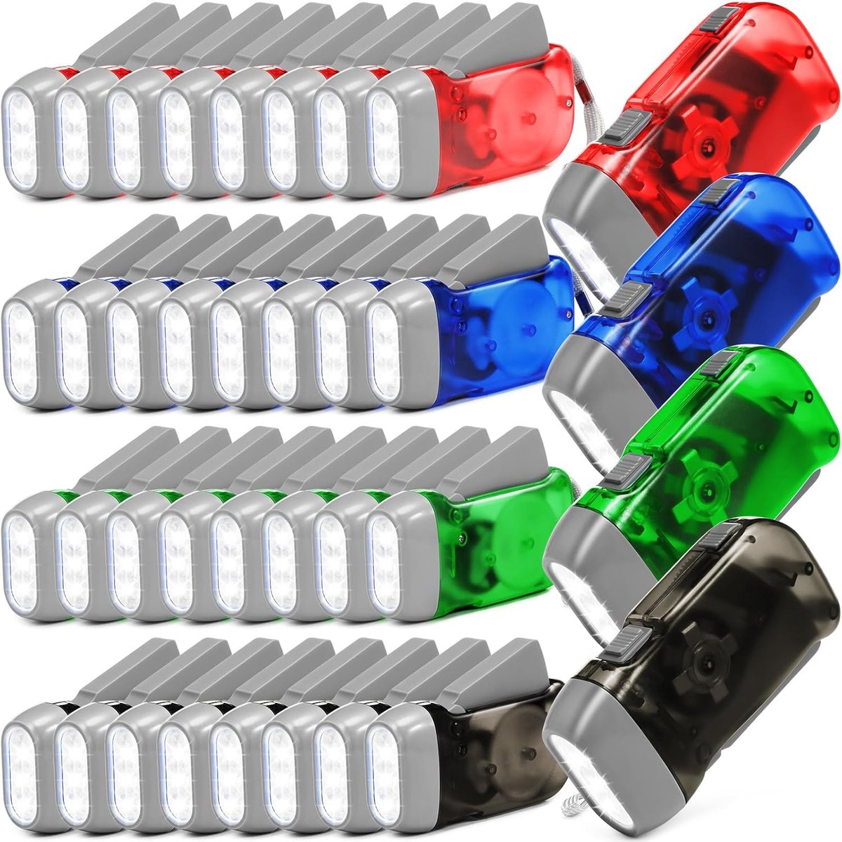 Handslinger Zaklamp - Opwindbare Lamp - Noodsituaties Thuis - Geen Batterijen Nodig - 36 Stuks - Multicolor