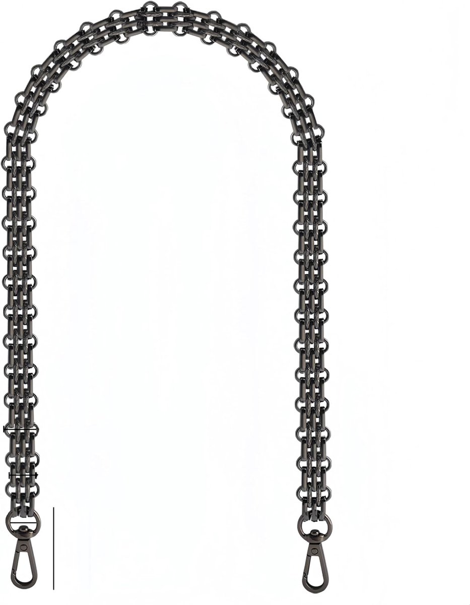 Metalen Zakketting 60 cm - Vervangbare Tasriem voor Schoudertas en Portemonnee - Zwart