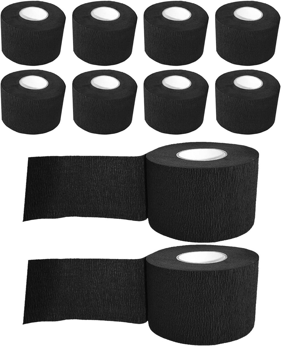 Wegwerp Kappersnekstrips - Nekpapier Kapper - Salon Hygiëne - Rekbaar en Zacht - 10 stuks - Zwart