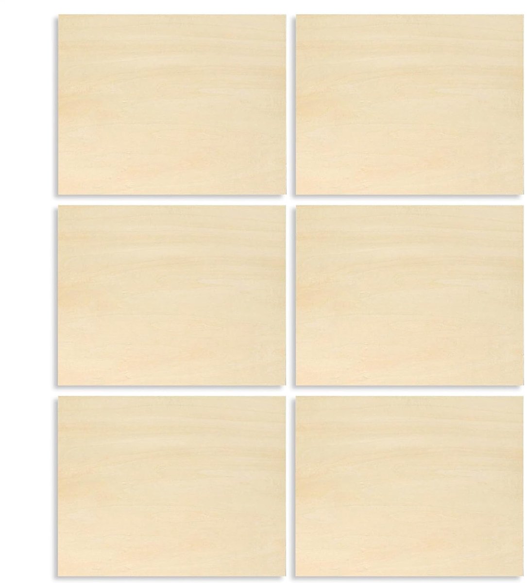 Houten Platen - Onbewerkt Hout - Hobbyprojecten Maken - Solide Constructie - 6 Stuks 45x30cm - Natuurlijk