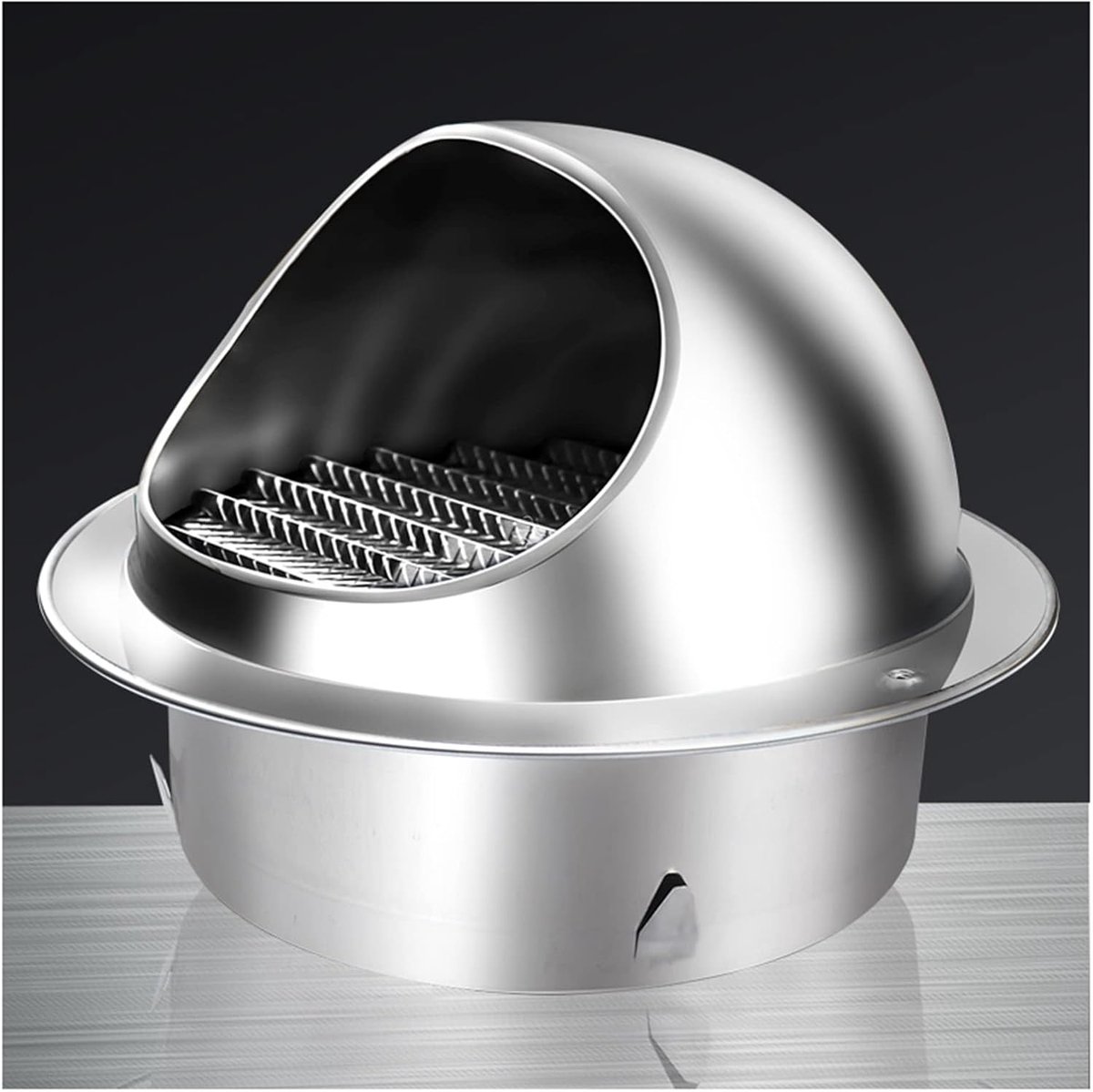 Ventilatie Rooster - Muurkap Rond - Luchtstroom Reguleren - Ingebouwd Insectennet - 80 mm - Zilver