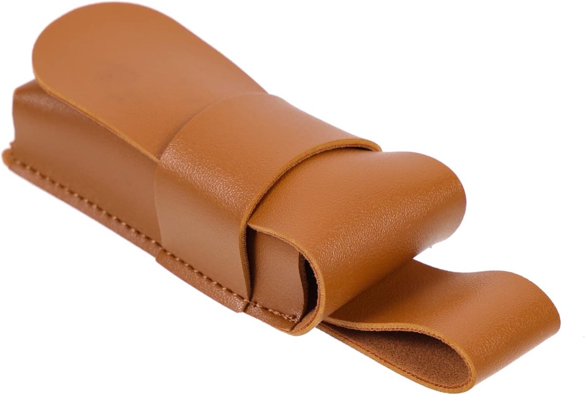 Mondharmonica Hoes - Harmonica Tas - Muziek Opbergen - Leren Bescherming - 13cm Lengte - Bruin