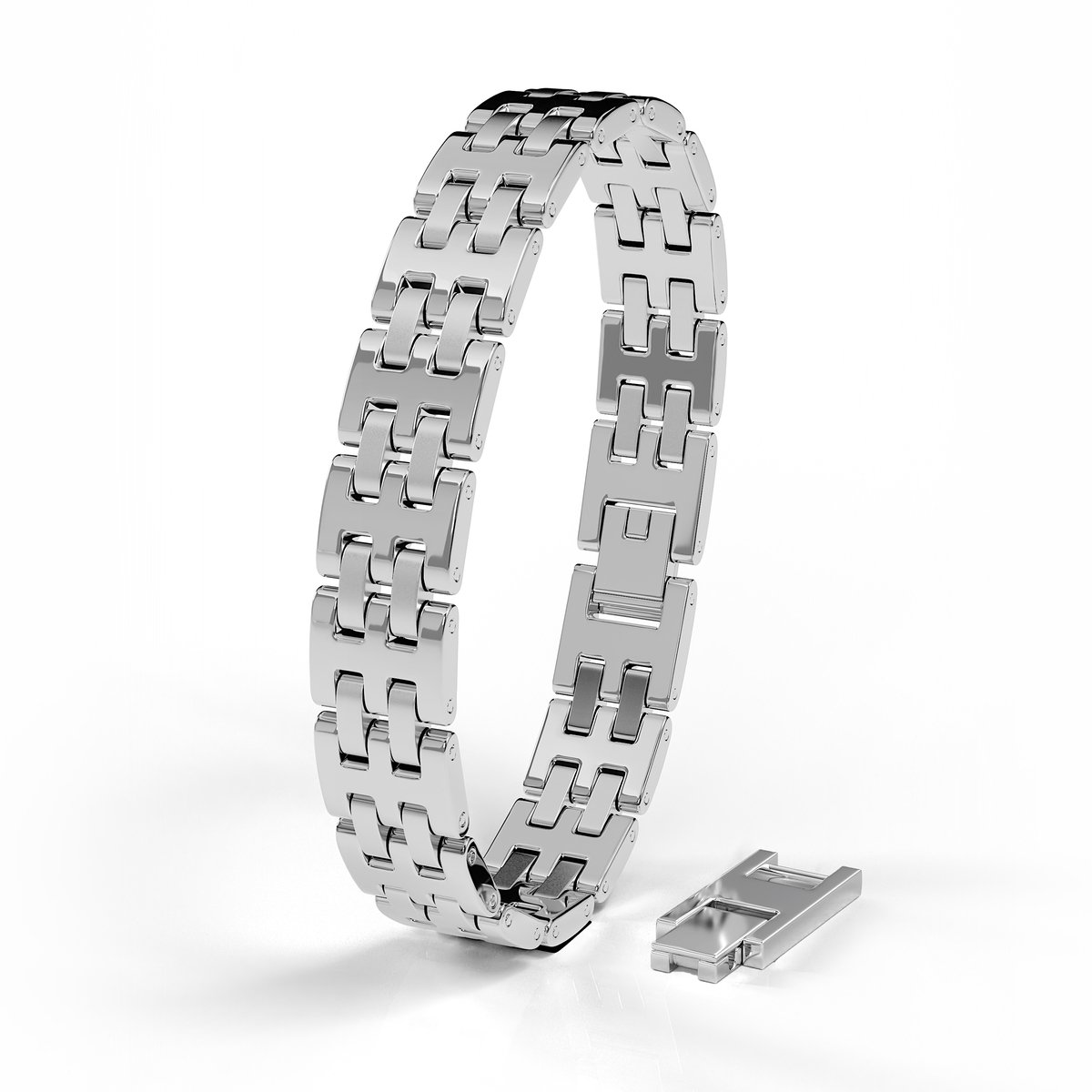 SERASAR | Premium roestvrijstalen armband voor heren [Intense] | 316L chirurgisch staal | Waterdicht | Veilige sluiting | Zilver, 17 cm | Inclusief sieradendoosje
