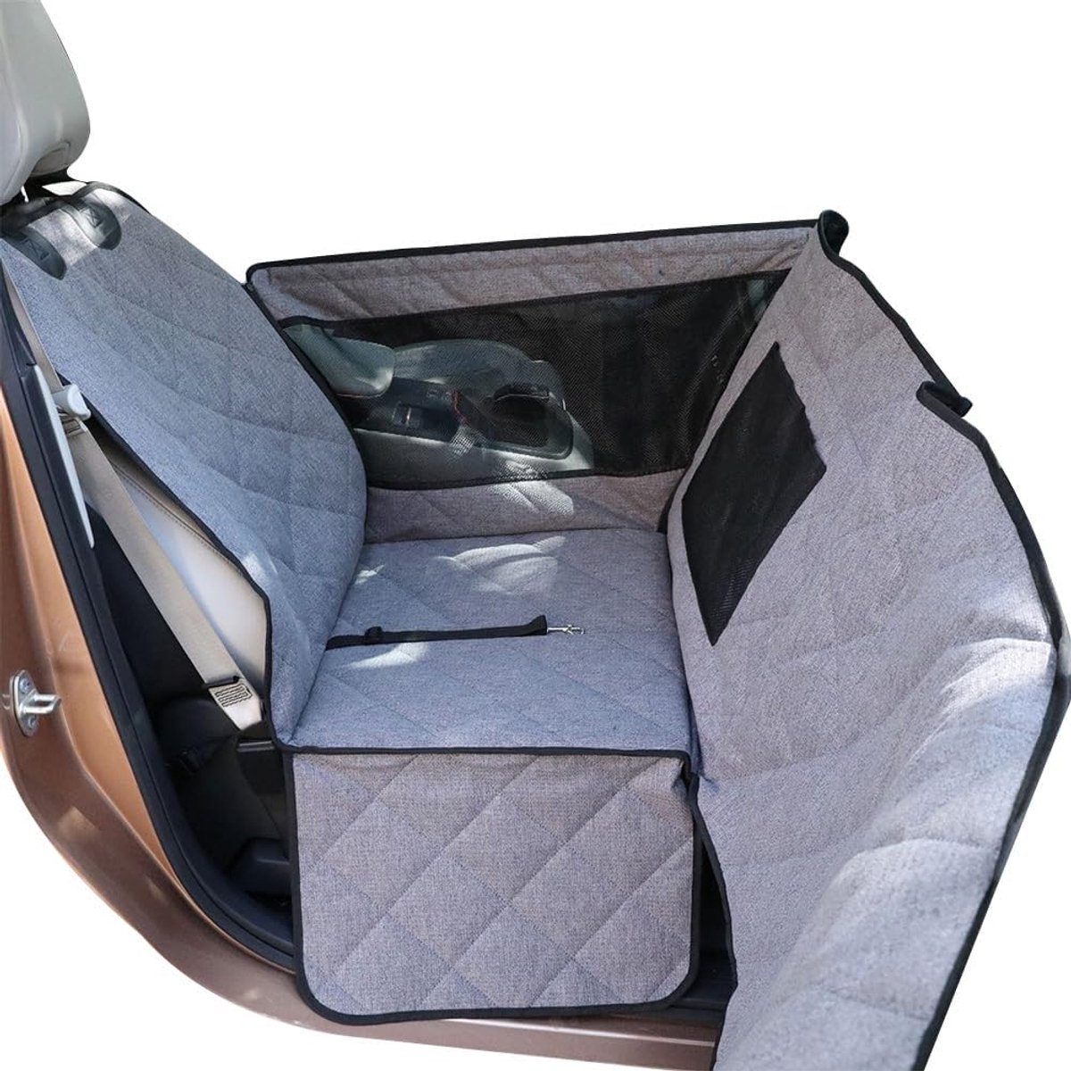 Autostoelhoes Huisdier - Beschermhoes Auto - Veilig Reizen - Waterdicht Oxford Doek - Met Zijbescherming - Grijs