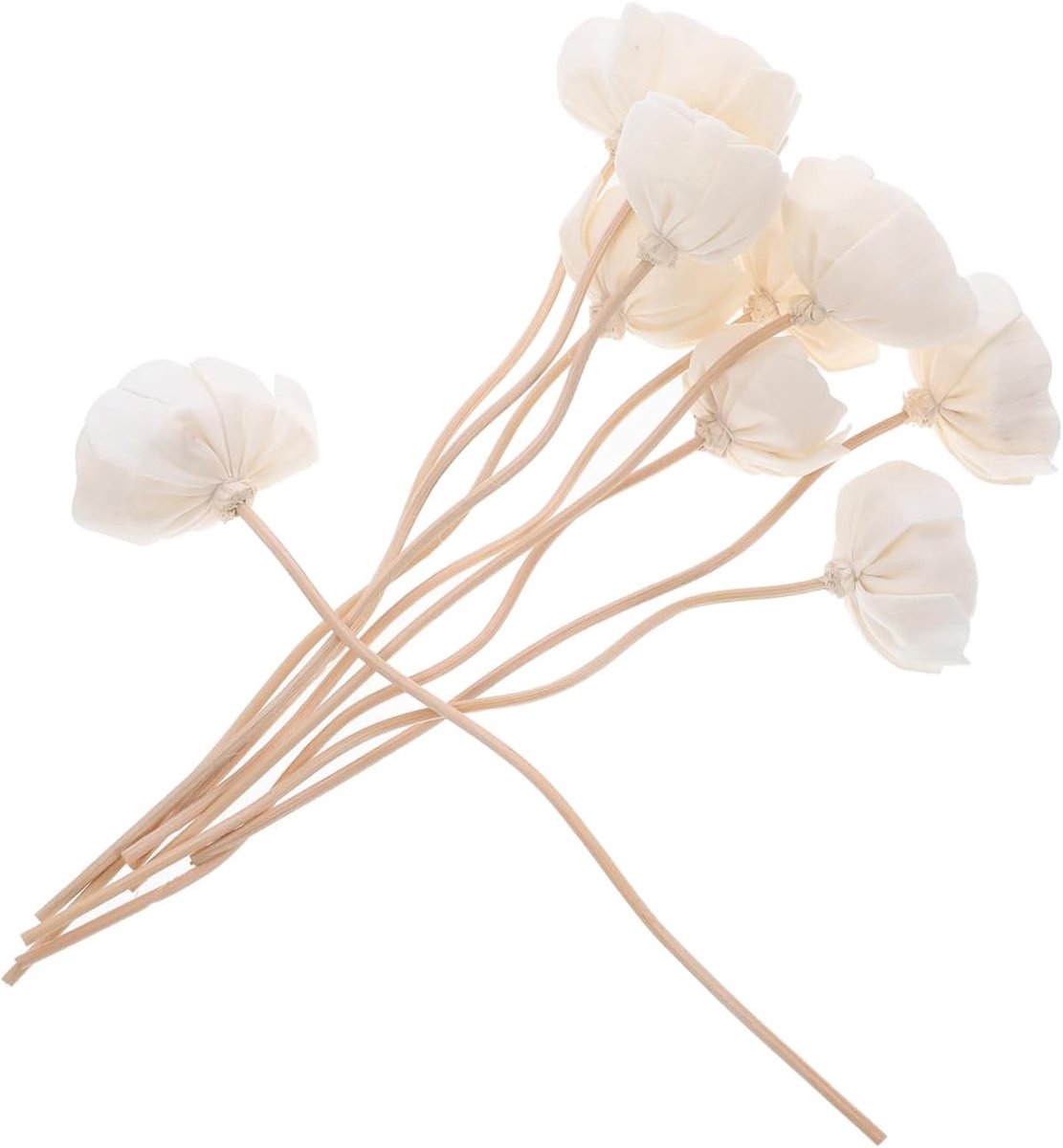 Diffuser Stokjes - Aroma Stokjes - Lucht Verfrissen - Natuurlijk Rattan Materiaal - 10 Stuks - Wit
