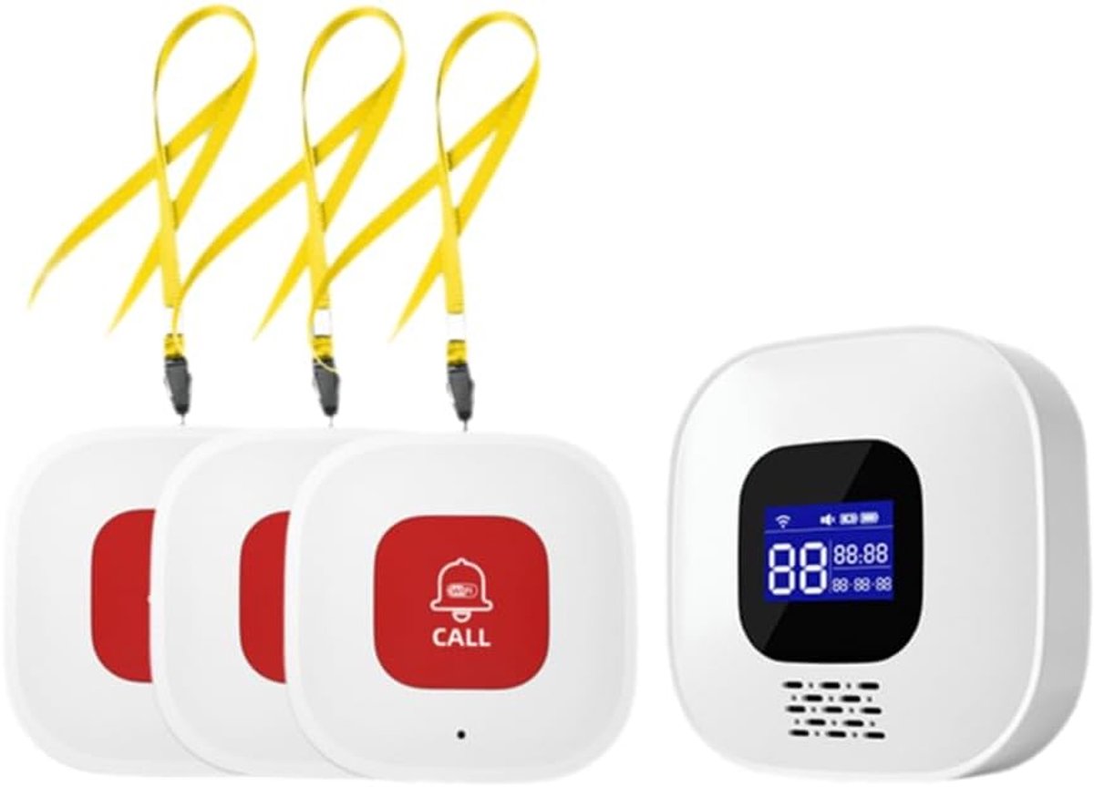 Noodknop Senioren - Alarm Systeem - Noodoproepen Plaatsen - Geen Afstandslimiet - 1 Stuks - Wit