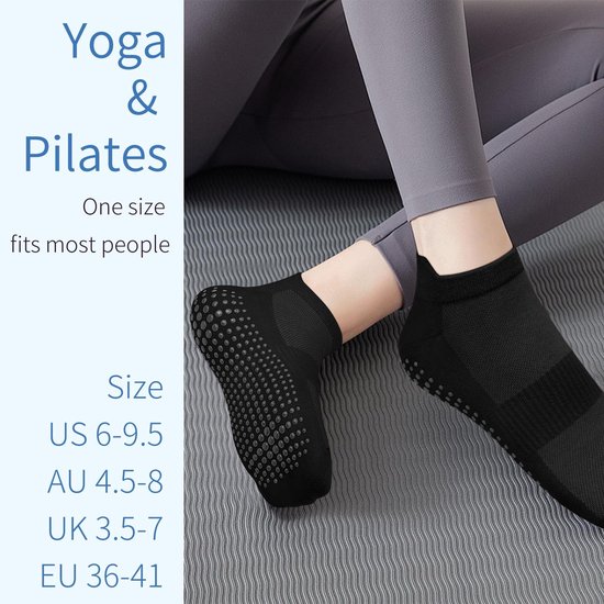 Dailygoods- Yogasokken Antislip - 4 Paar - Ademend - Comfortabel - Eenheidsmaat 36-41 - Hoogwaardig Katoen - Antislipsokken van Dailygoods — afbeelding 5