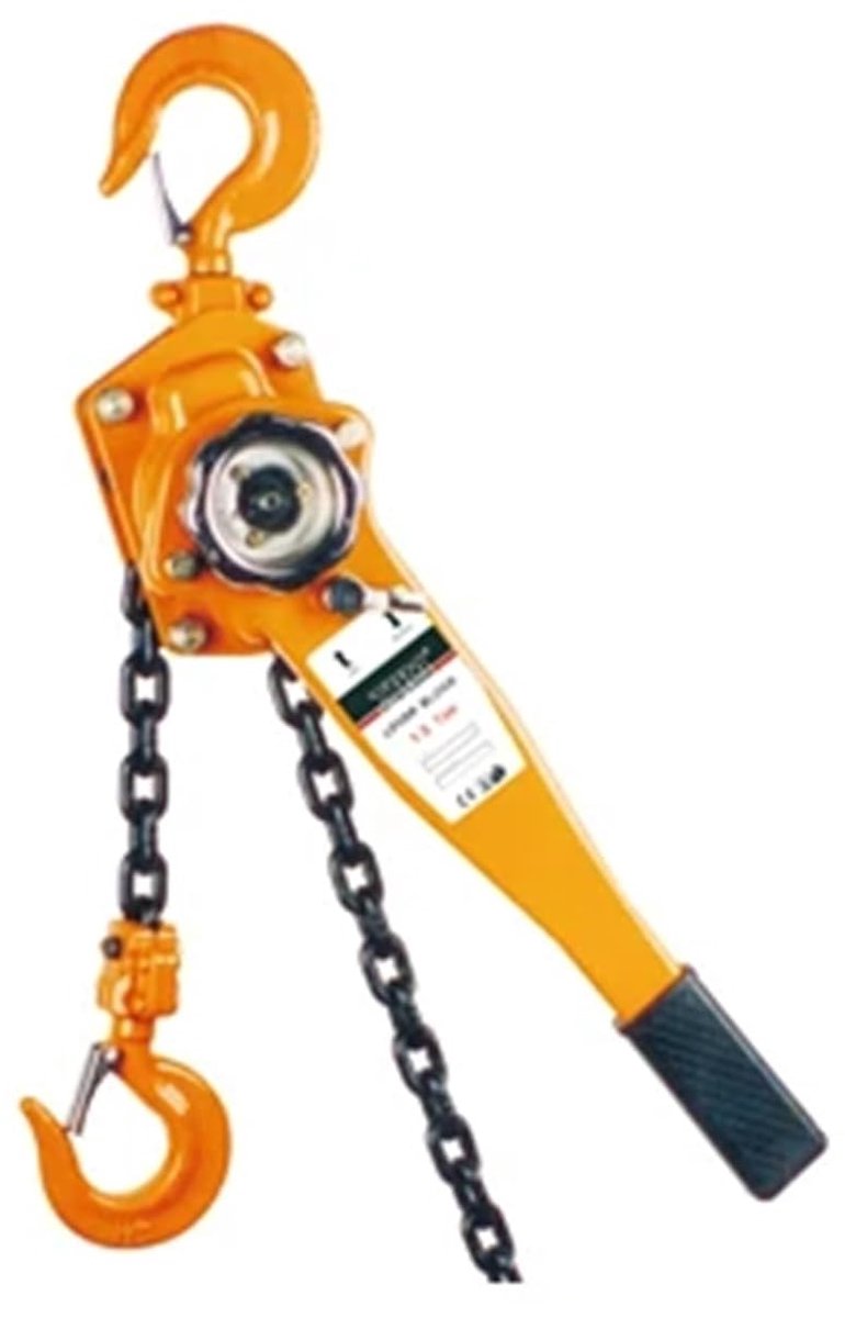 Handmatige Hefboomtakel - Zware Handlier - Materiaal Hefwerk - Dubbele Palremmen - 15 Ton Capaciteit - Zwart