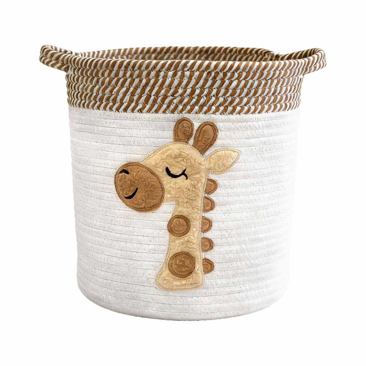 Dailygoods- Wasmand 30 x 30 cm - Opvouwbaar - Katoenen Touw - Giraffenpatroon - Speelgoed/Wasgoed - Lichtgewicht en Robuust - Opbergmand