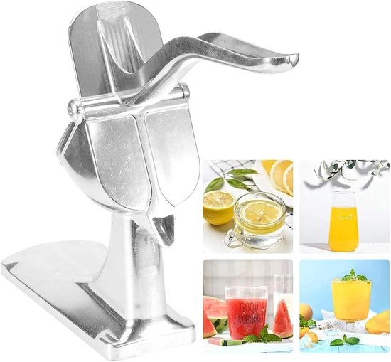 Handmatige Fruitpers - Citrusknijper Keuken - Vers Sap Maken - Ergonomisch Design - 23 cm - Zilver — afbeelding 3