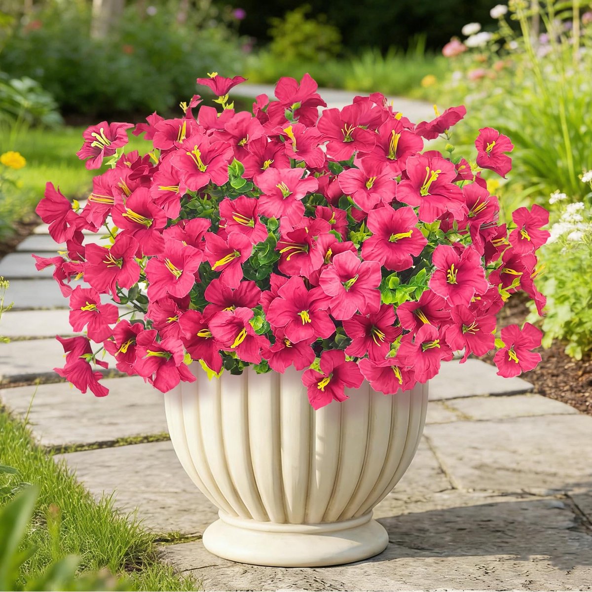 Dailygoods- Kunstbalkonplanten 6 bundels - Kunstbloemen voor buiten - Weerbestendig - Natuurgetrouwe replica - Onderhoudsvriendelijk - Prachtige decoratie
