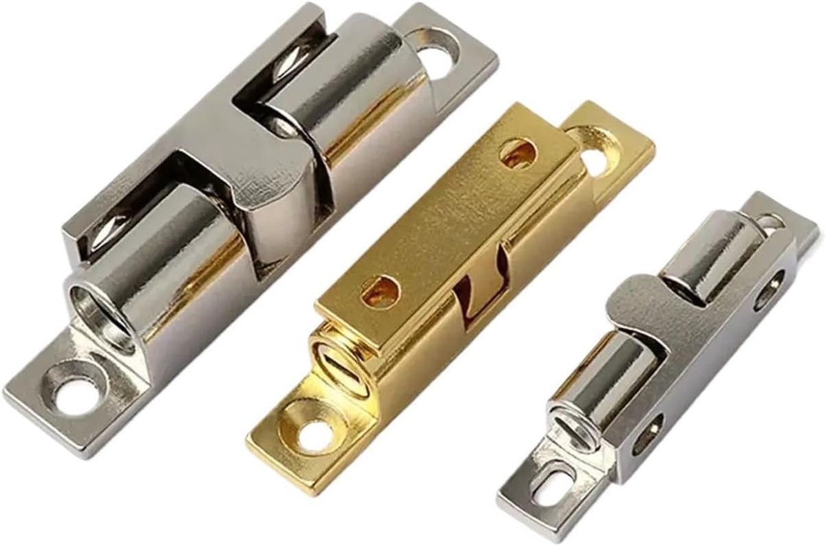 Magneetsluiting Deur - Grendel Kastdeur - Meubel Sluiten - Dubbele Kogelkrans - 50 mm - Zilver