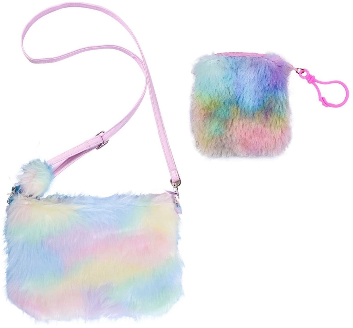 Dailygoods- Kindertas Regenboog Pluche - Schoudertas - Meisjes Tas