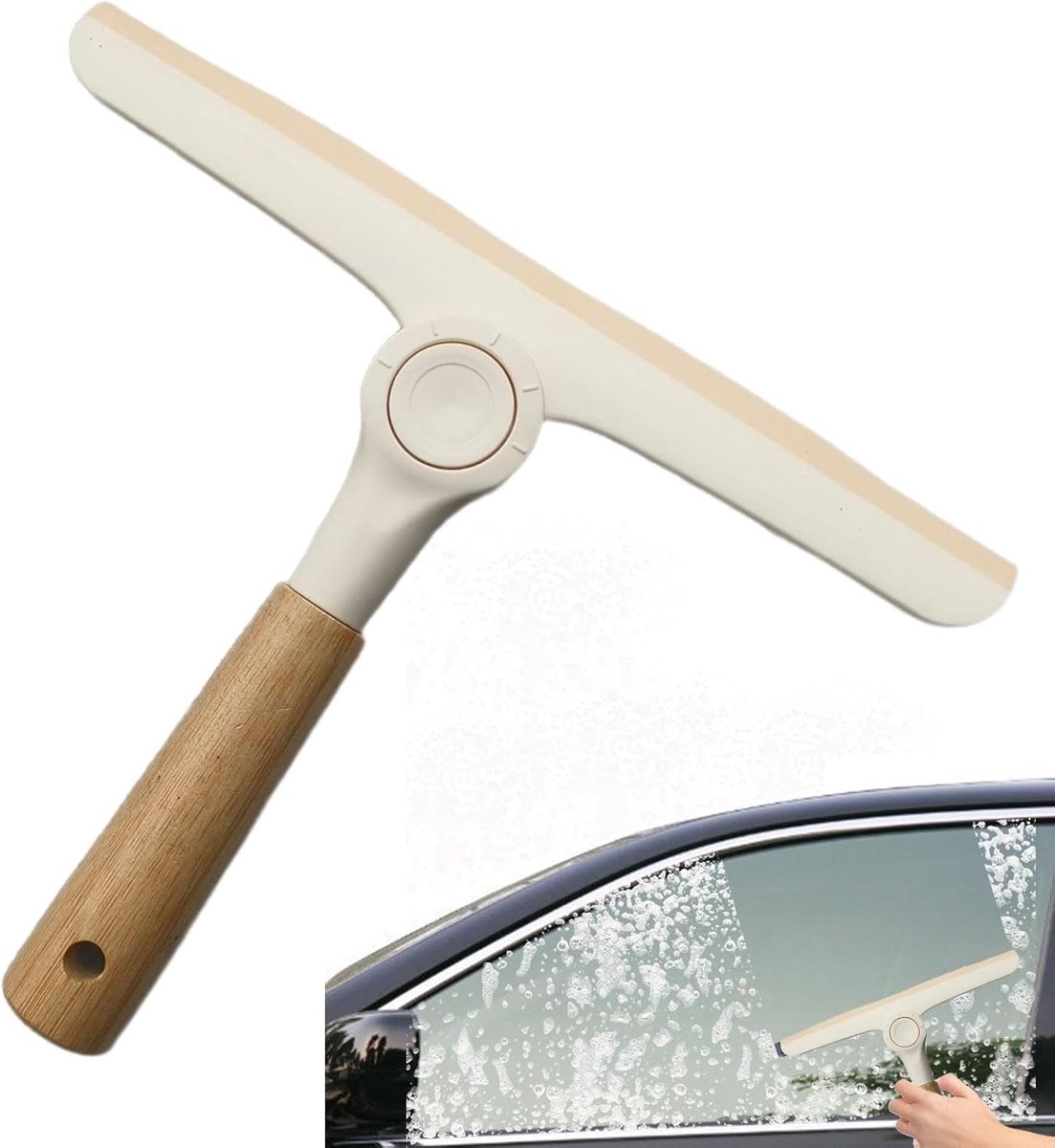 Douchewisser Glas - Raamtrekker Spiegel - Streeploos Reinigen - Draaibare Kop - 24 cm - Enkel
