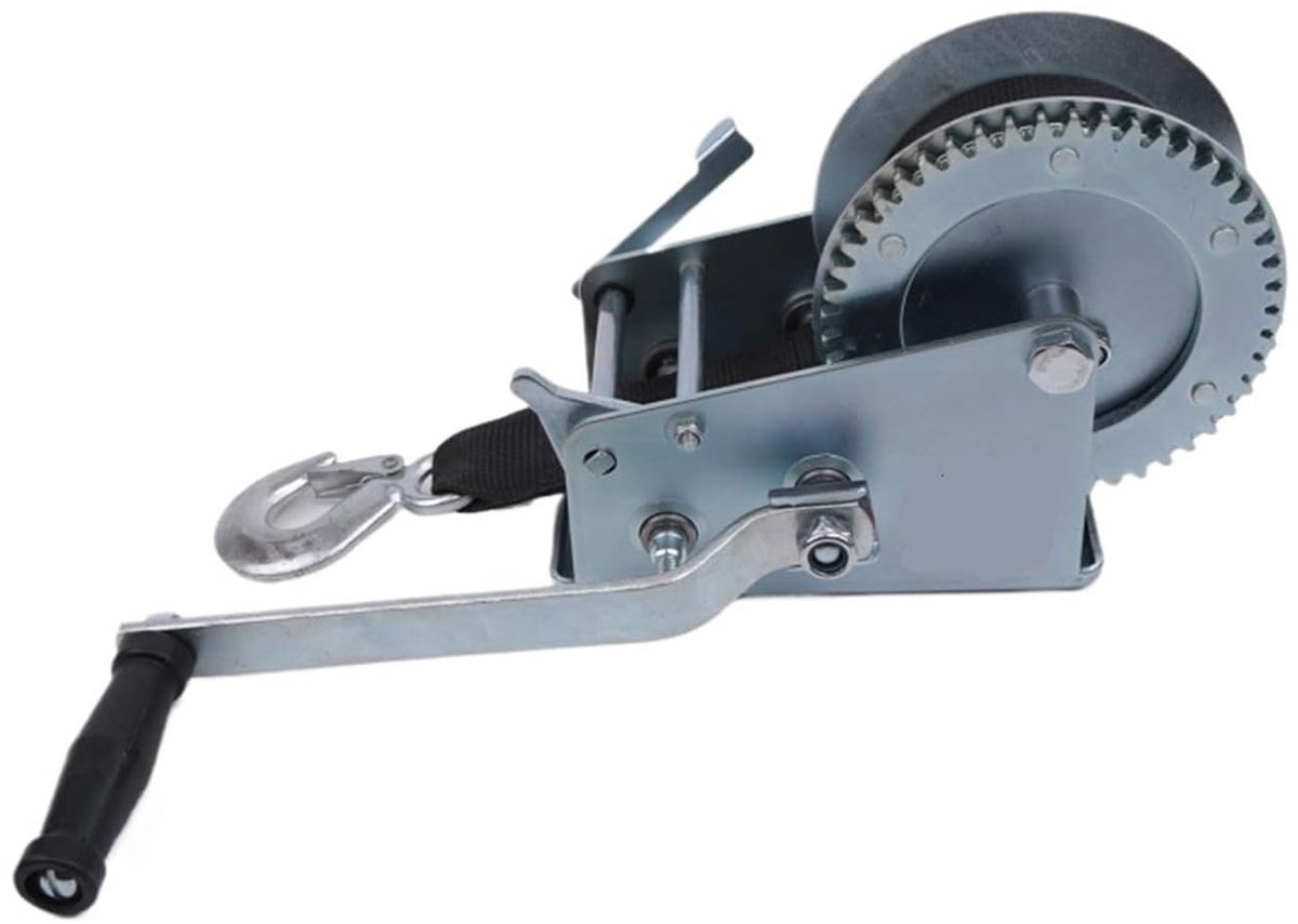 Handlier met band - Kleine kraan - Boottrailer laden - Zeer sterke band - 8 kg - Zilverkleurig