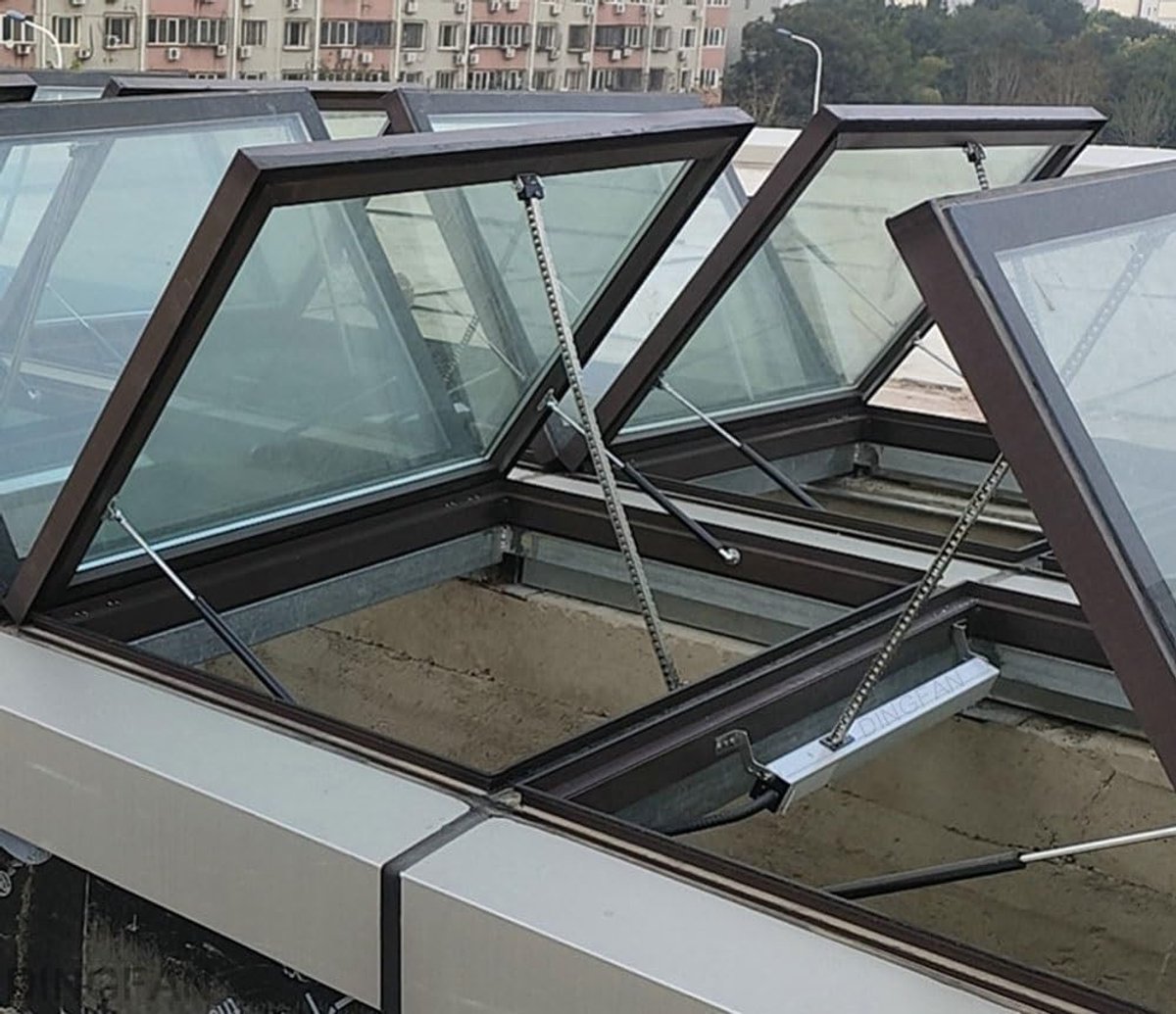 Automatische raamopener - Motor voor raam - Ramen openen - Dubbele ketting - 300mm slag - Zilver
